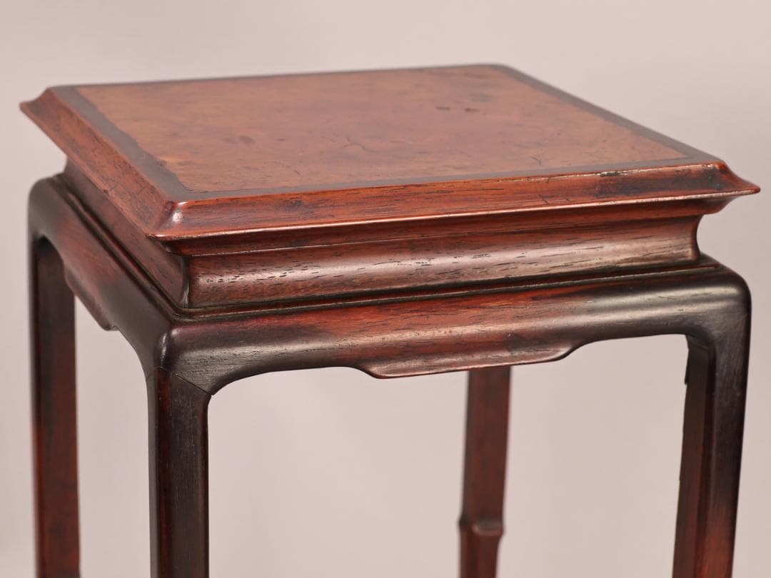 BK432　時代唐木　玉杢　高卓　花台　香炉台　飾台　盆栽台　高さ約40㎝