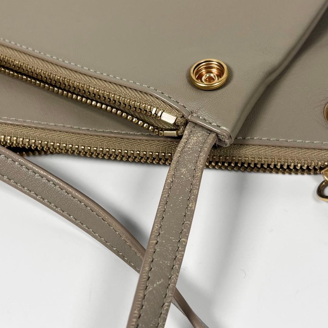 CELINE トリオラージ 3連 本革ショルダーバッグ クラッチバッグ 2way