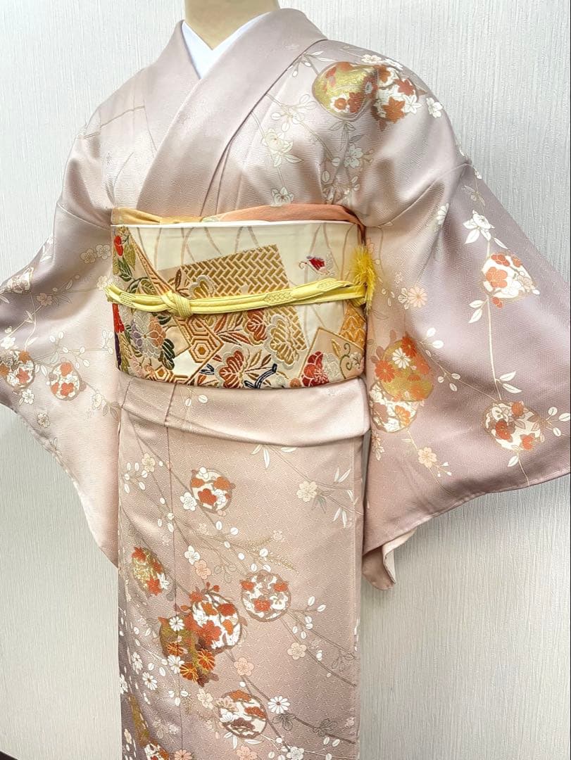 梅乃【155】正絹　訪問着　フルセット　美品　入卒式　お宮参り　七五三　桜色