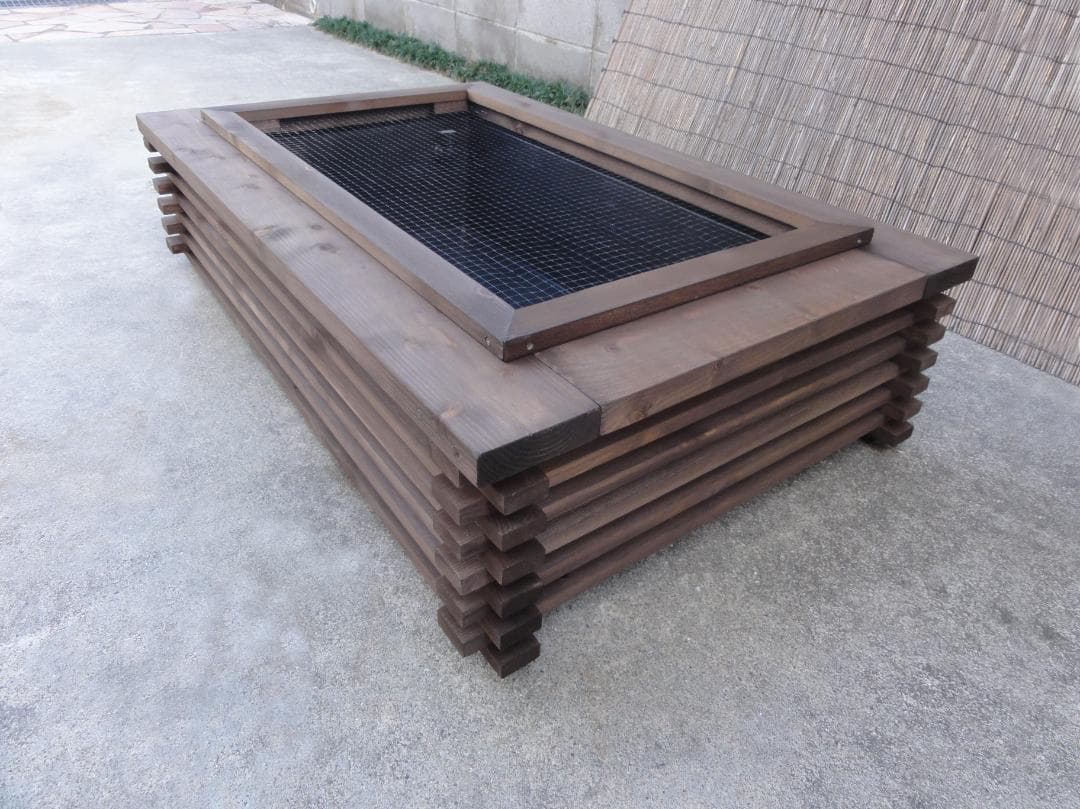 ビオトープ 60Ｌ　トロ舟＆木枠セット（フラット防鳥網付き）メダカ・金魚用