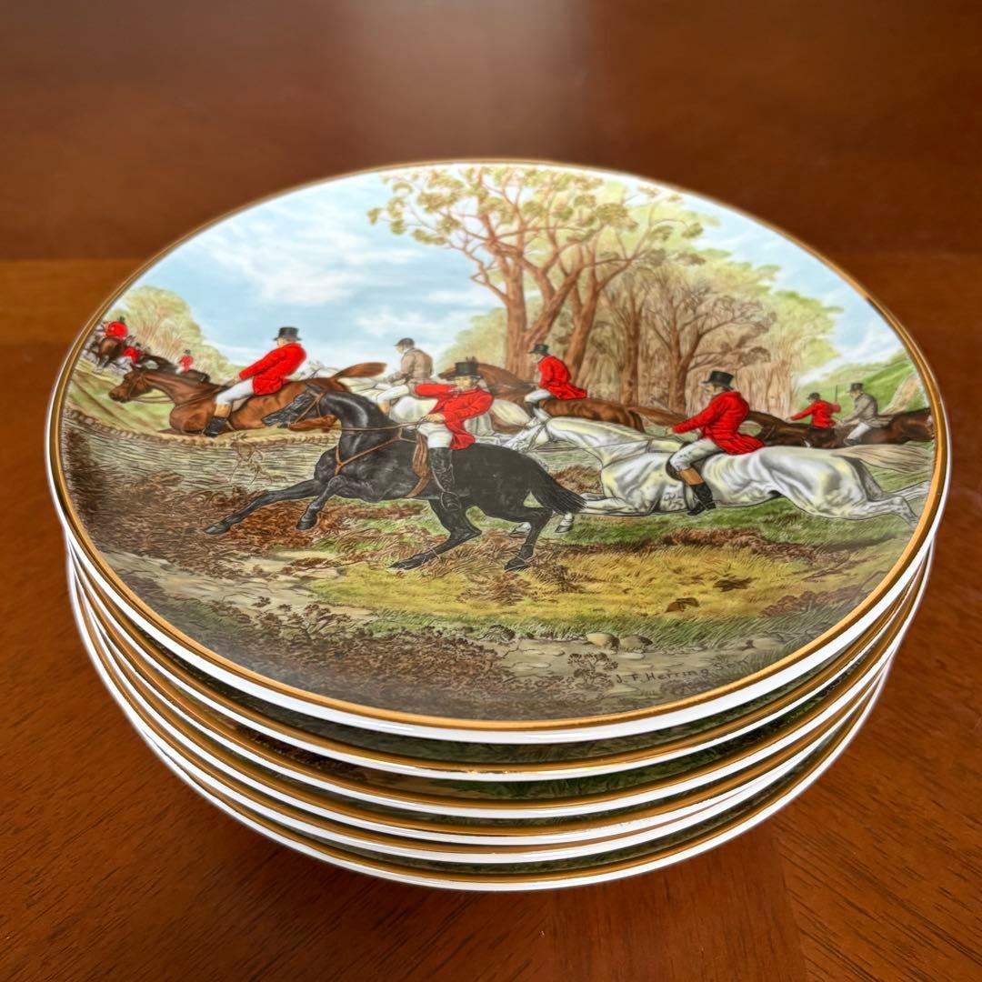 【希少品】英国製　フィンズベリー★Hunting Scenes★プレート6枚