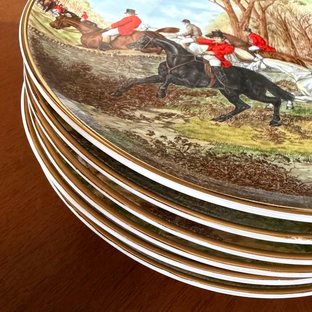 【希少品】英国製　フィンズベリー★Hunting Scenes★プレート6枚