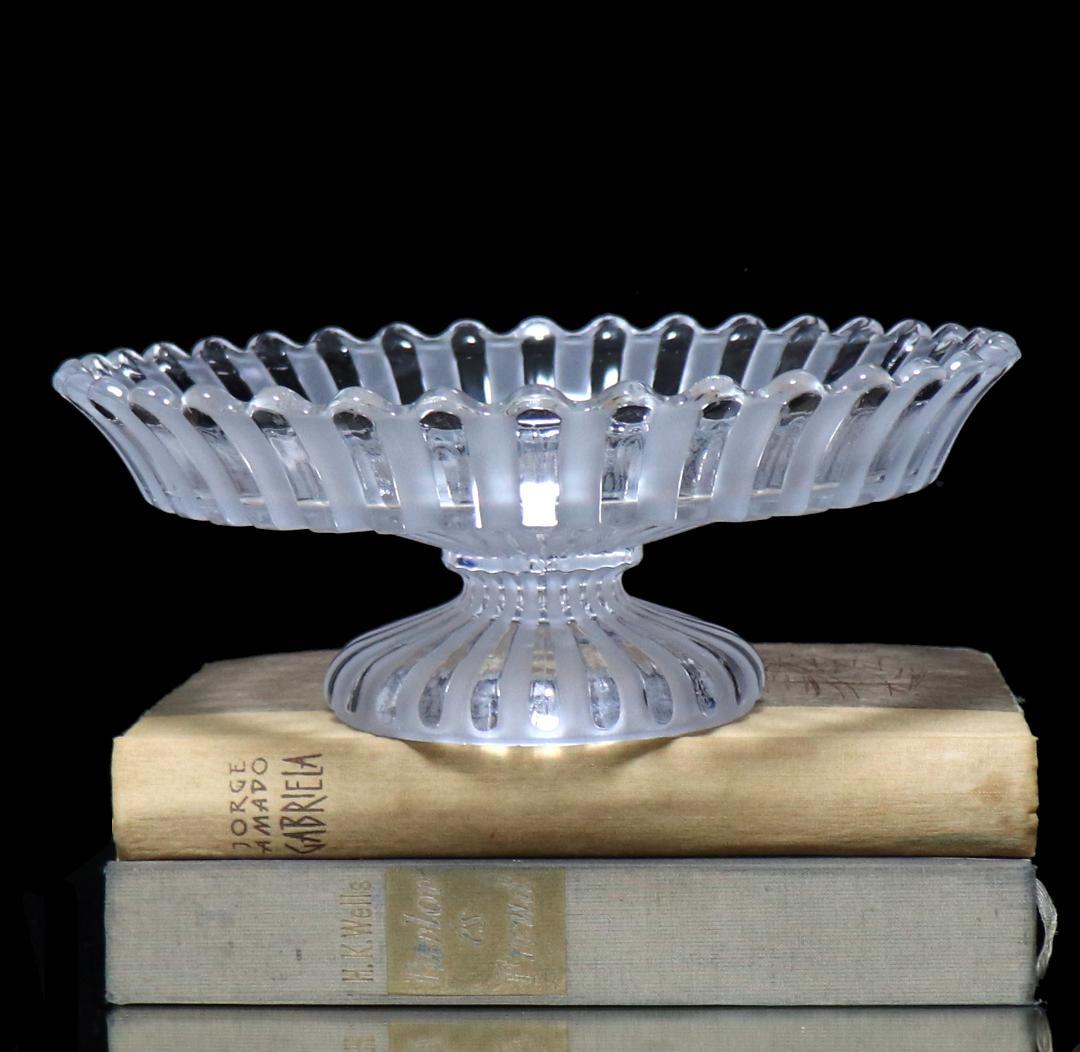 オールド・バカラ 稀少 艶消し加工 大型 コンポート コート・アルテルネ・デポリ