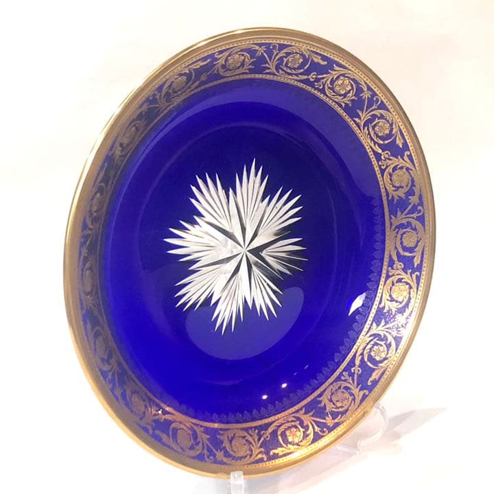 SAINT LOUISサンルイ/※上級青色被プレート シスル THISTLE　皿