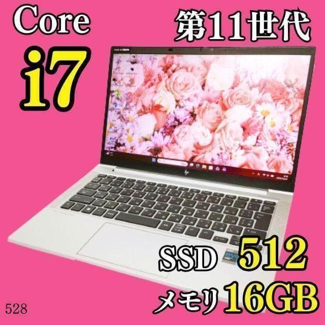第11世代i7✨️16GB/SSD512G/小型/HP/カメラ付きノートパソコン