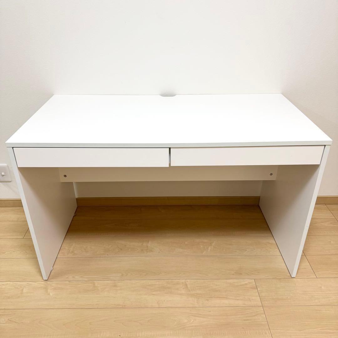 【美品✨】パソコンデスク 幅120cm 引き出し 奥行60cm 机 白 木製