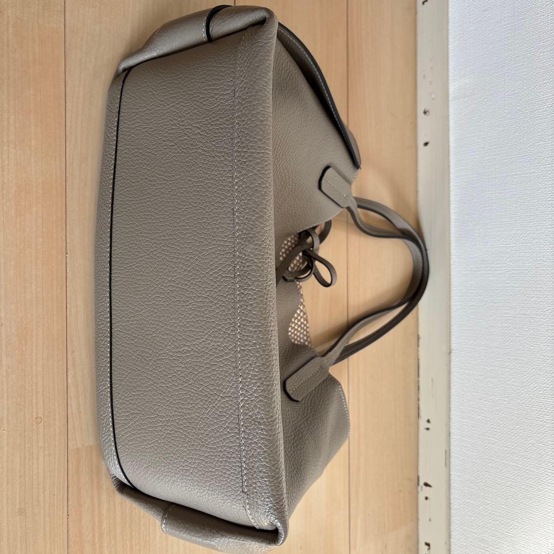 使用感なしGIANNI CHIARINI グレーベージュレザーバッグ