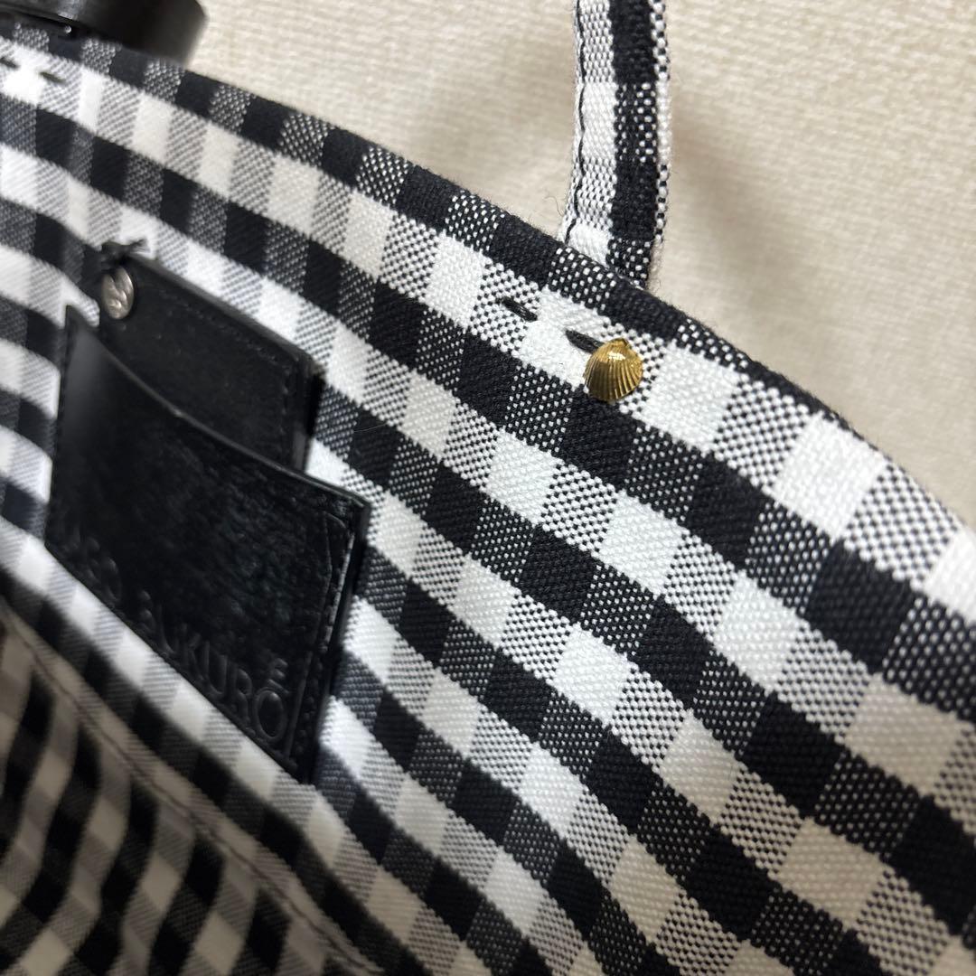 エバゴス ebagos ギンガムチェック　カゴバッグ 被せ布