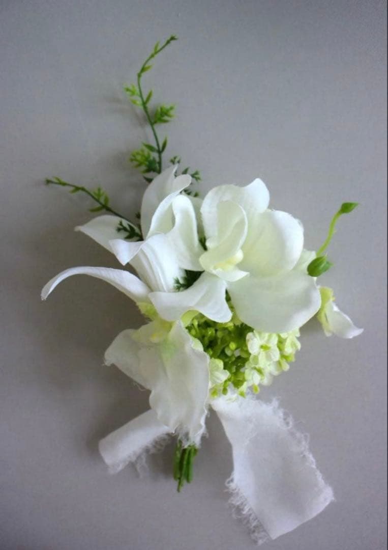 アーティフィシャルフラワー ブーケ イヤーカフ ブートニア　セット