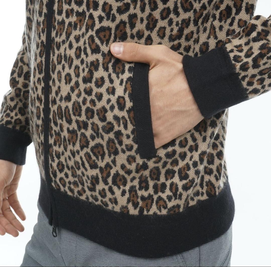 P/G パーリーゲイツ カシミヤ レオパード柄 ダブルジャカードセーター