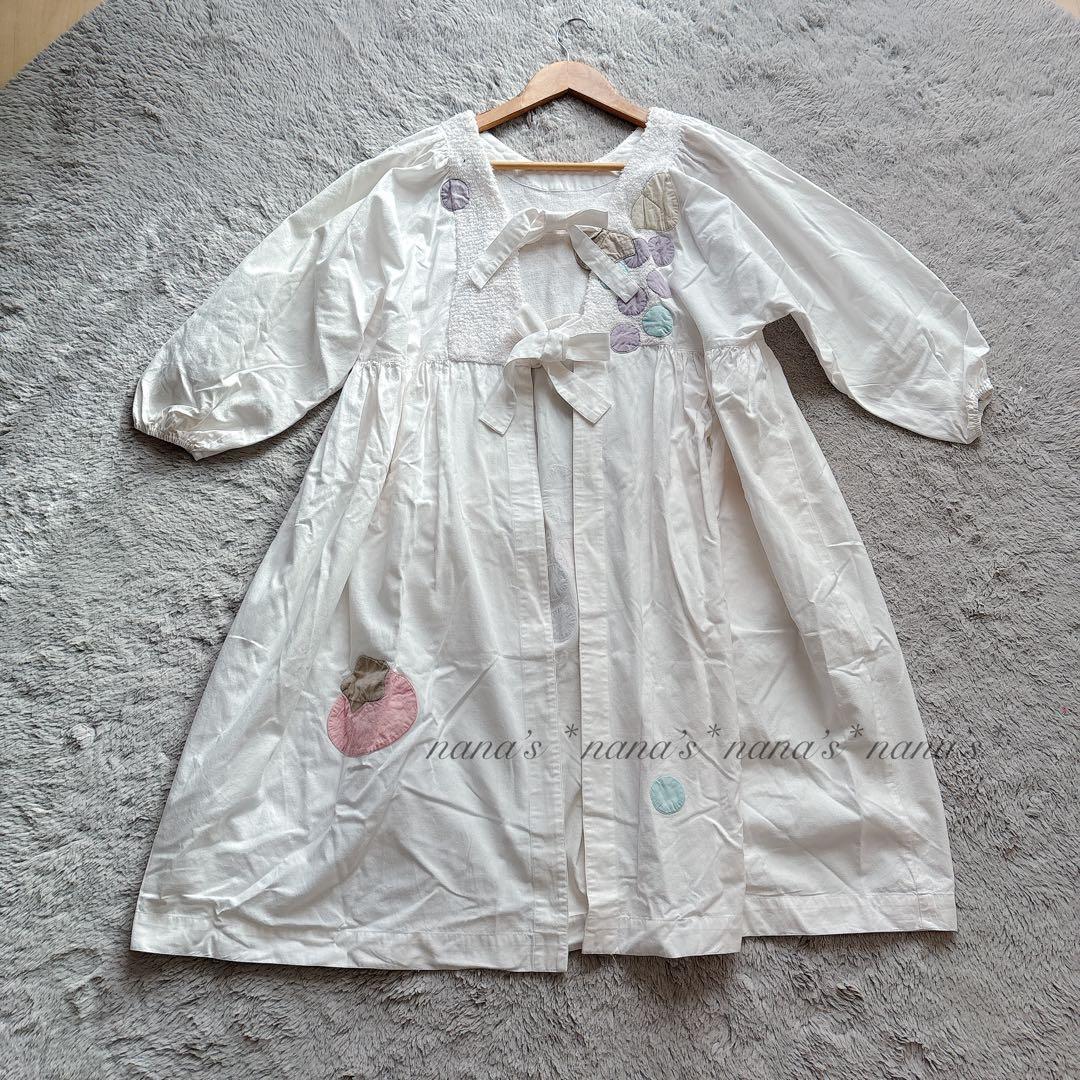 POTECHINO ポテチーノ エプロンドレス 割烹着 ワンピース 白 尾道