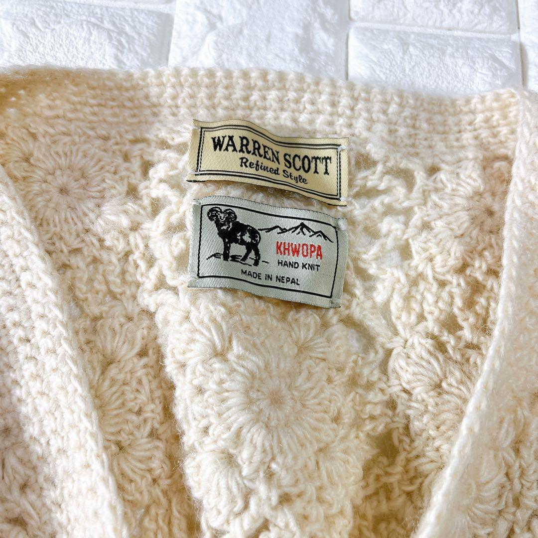 SHIPS別注 WARREN SCOTT ハンドクロシェット カーディガン