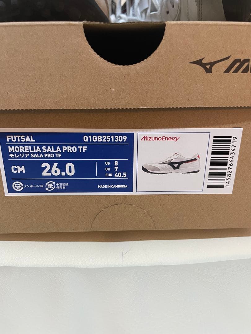 【ほぼ新品】Mizuno モレリア フットサルシューズ トレシュー ホワイト