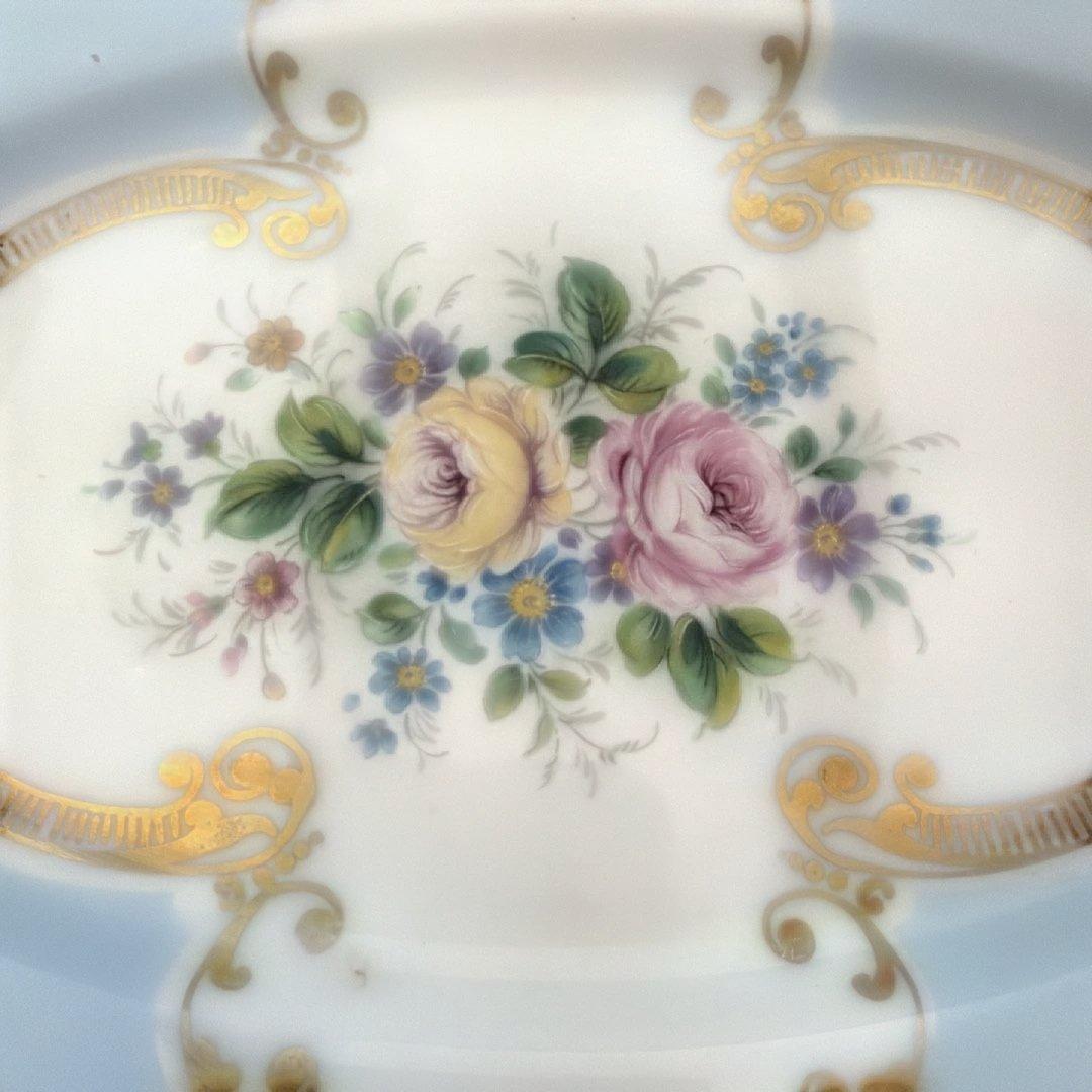 花柄装飾オーバルプレート　リモージュ