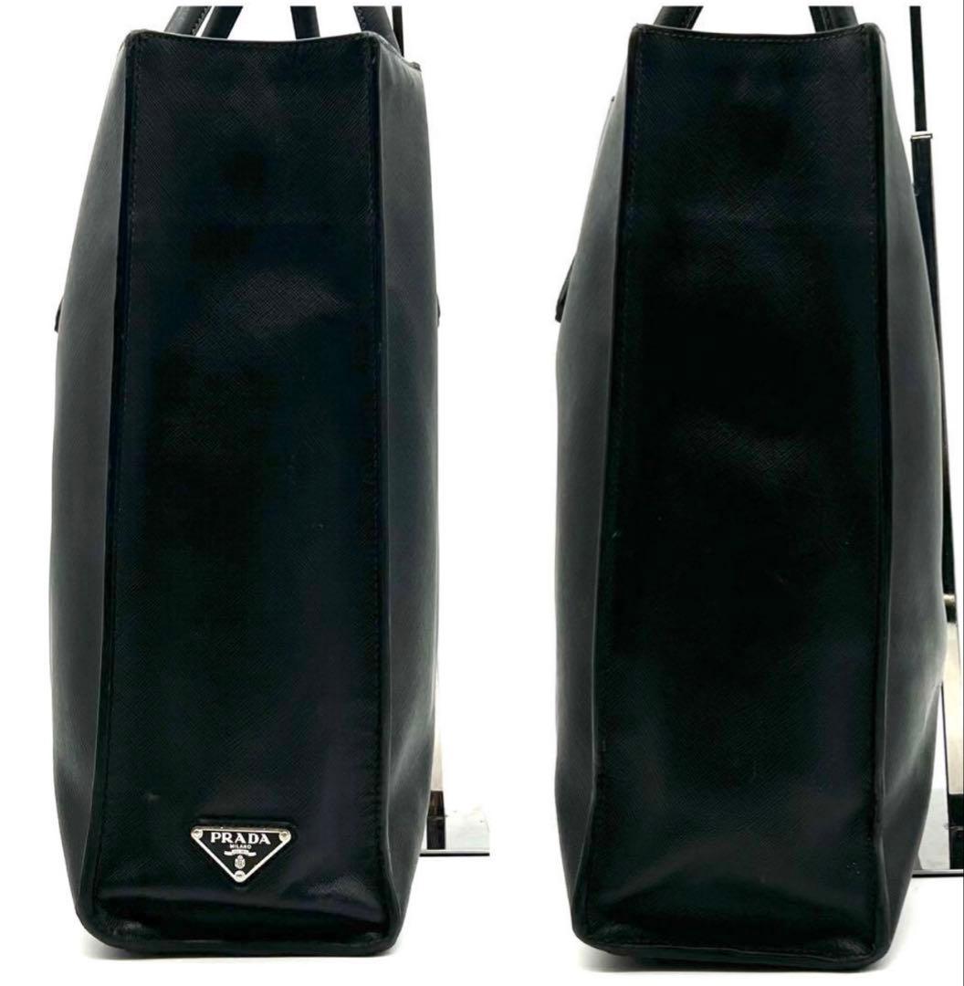 【良品】PRADA プラダ サフィアーノレザー 2way ビジネスバッグ 黒