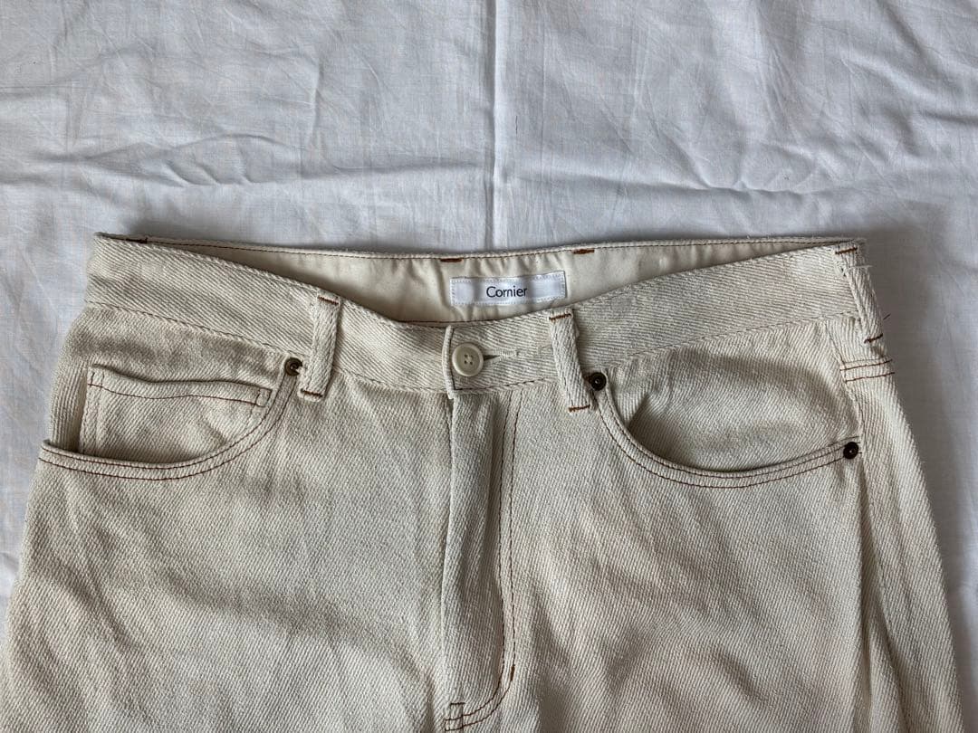 パンツ Cornier SILK NEP DENIM PANTS WHITE L