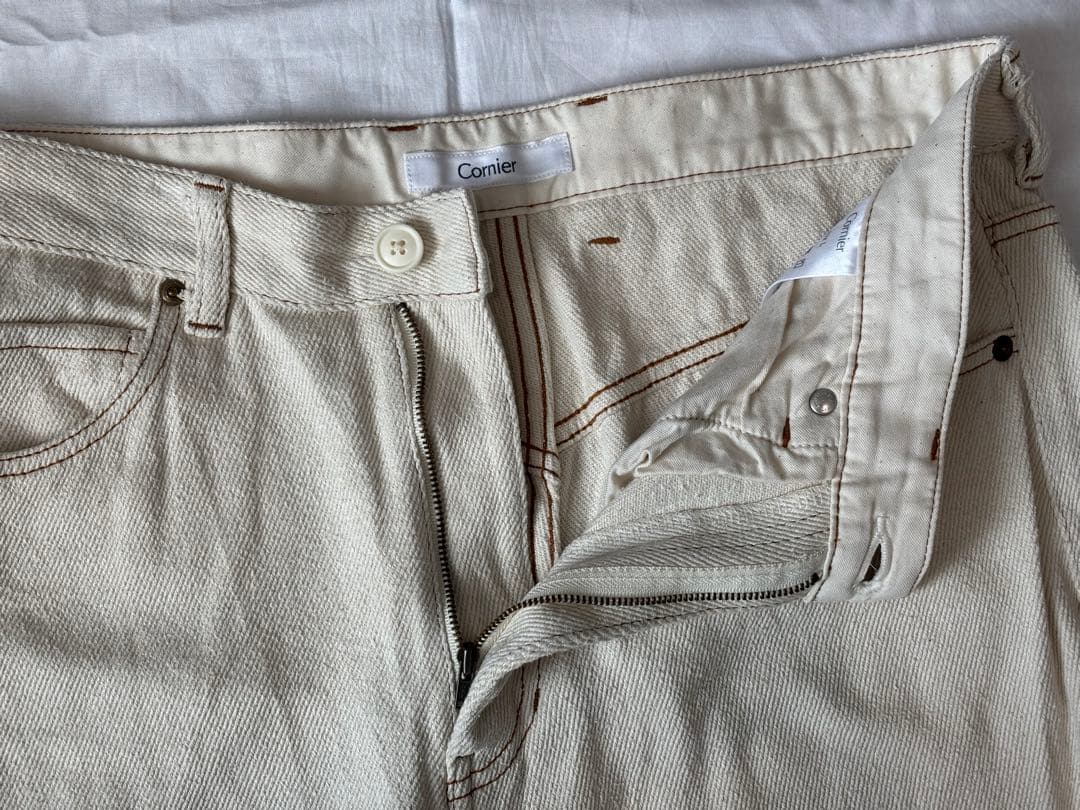 パンツ Cornier SILK NEP DENIM PANTS WHITE L
