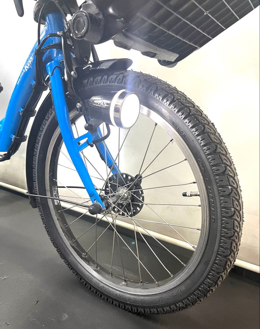 1年保証　ヤマハ　パスキッス　20インチ　子供乗せ　青色　電動アシスト自転車