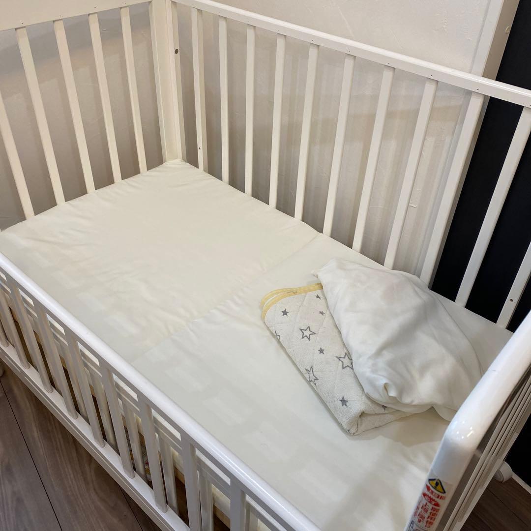 ベビーベッド　120×70 70×120 マットレス付き　カトージ　KATOJI