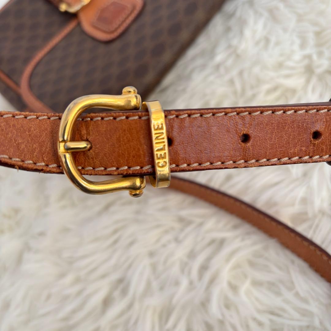 鑑定済美品セリーヌCELINEマカダム柄ショルダーバッグ ヴィンテージトリオンフ