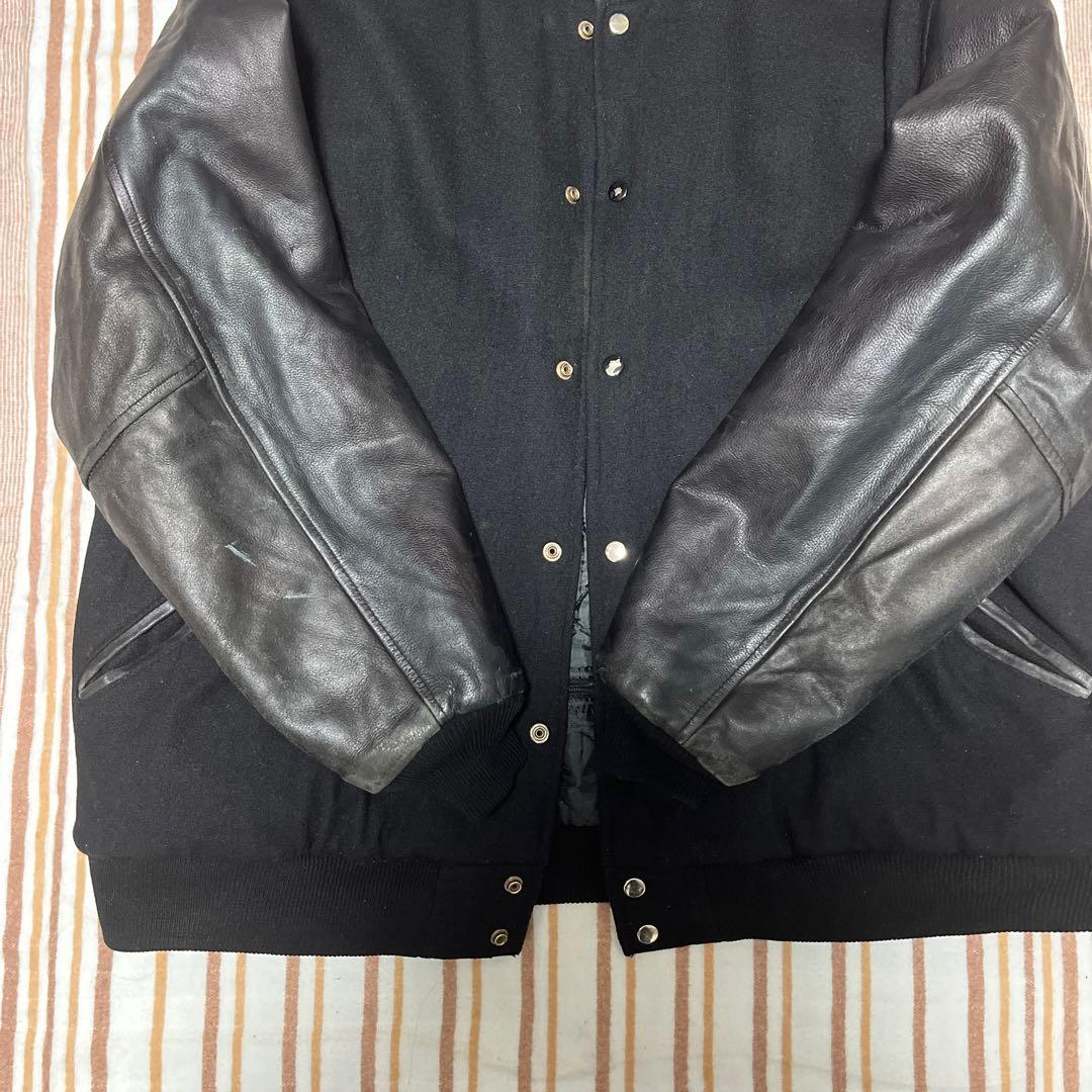 百*哉様 ブラックレザースタジャン　古着　ヴィンテージ