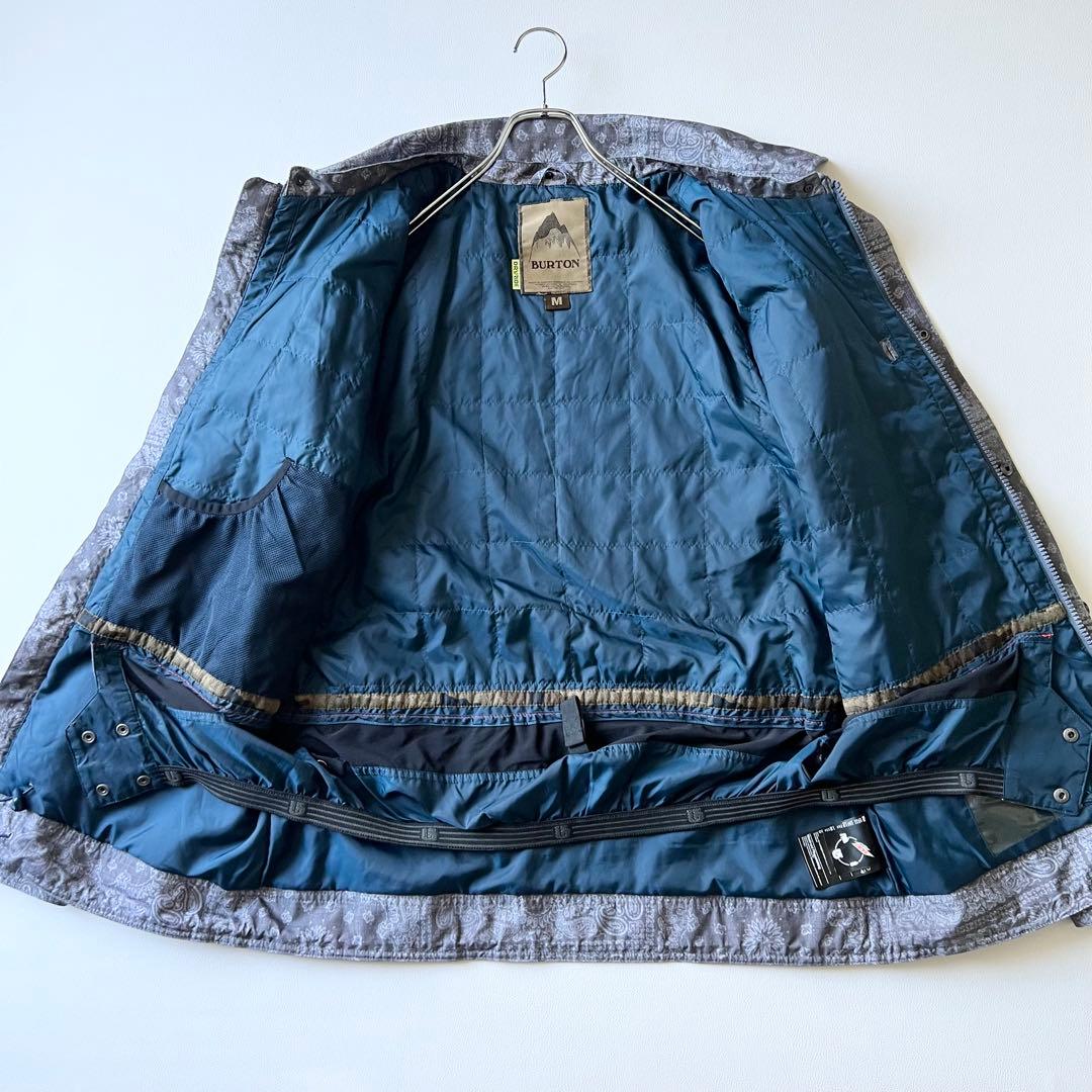 3279 バートン　ジャケット バンダナ柄 フード脱着可能　M グレー 薄紫