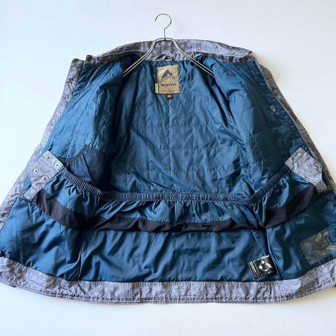 3279 バートン　ジャケット バンダナ柄 フード脱着可能　M グレー 薄紫