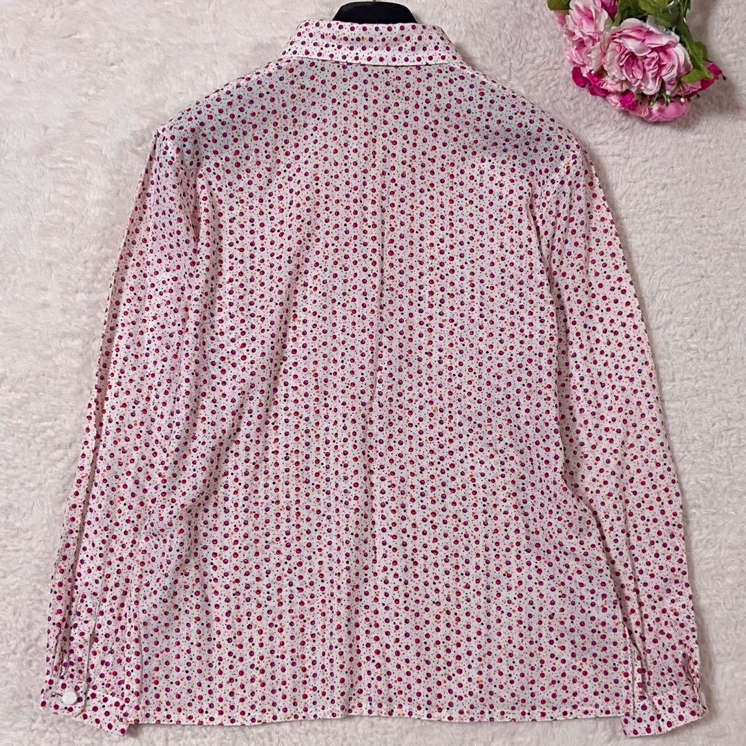 【美品】クリスチャンディオール 総柄 シャツ 長袖 ピンク Sサイズ相当