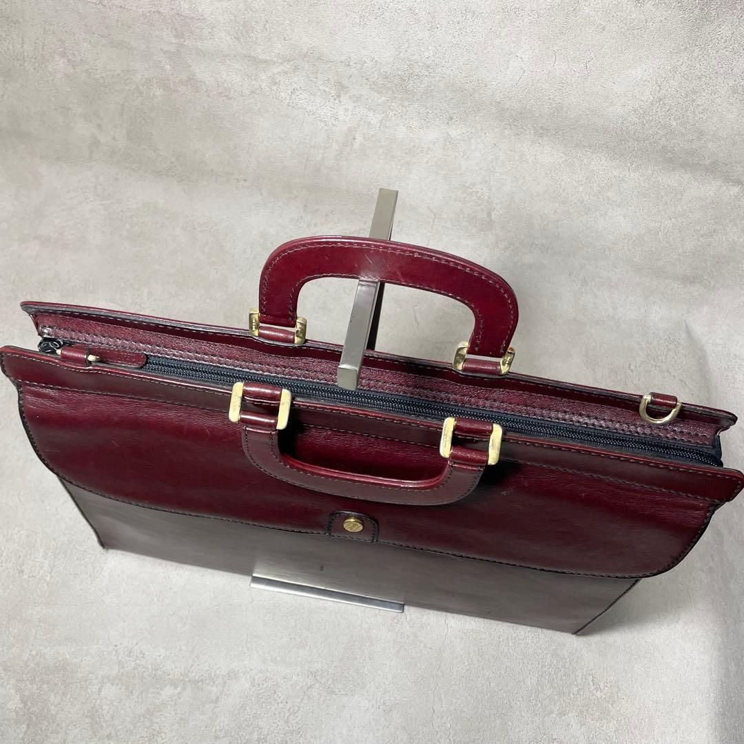 希少 ゴールドファイル ビジネスバッグ ブリーフケース レザー バッグ メンズ