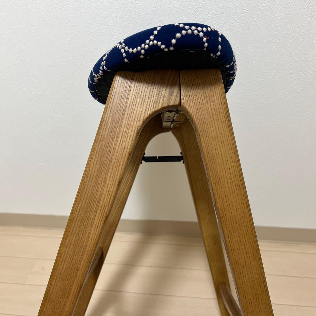 ミナペルホネン スツール タンバリン 折りたたみ 【ネイビー/オレンジ】 椅子