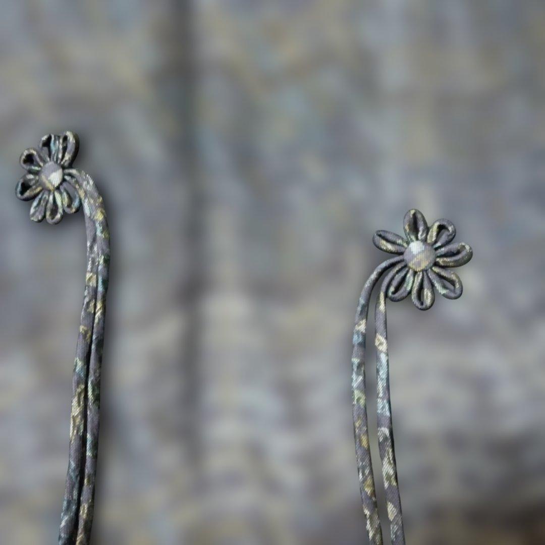 道中着 幾何学模様 黒系