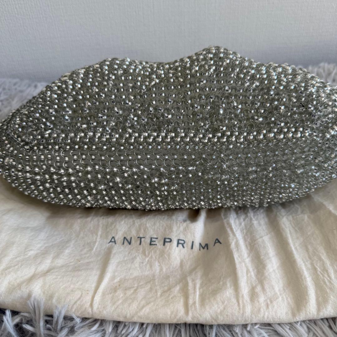美品 ANTEPRIMA ミニボストンバッグ ワイヤー 袋付 シルバー