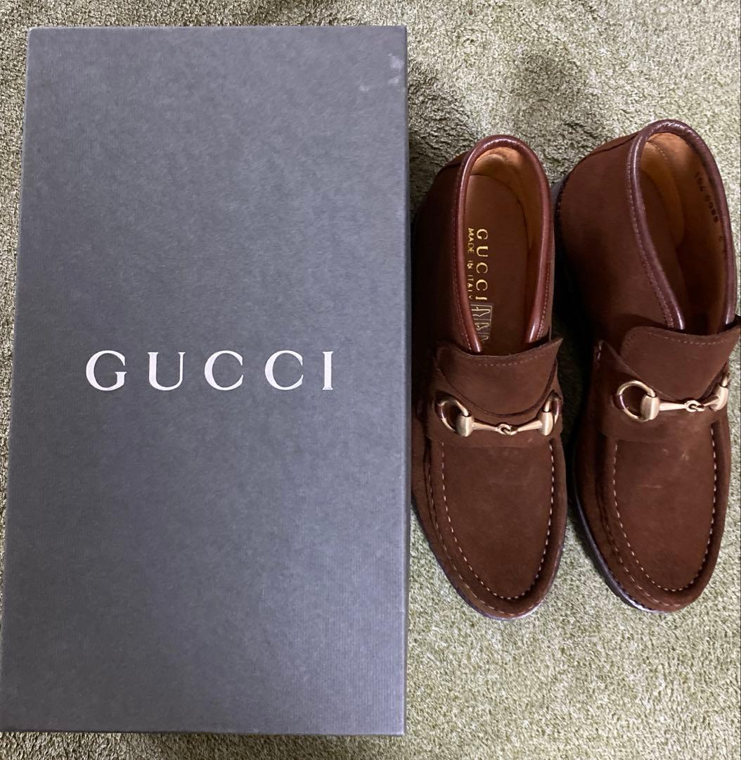 【新品未使用】GUCCI ブラウンスエード ローファー 36.5