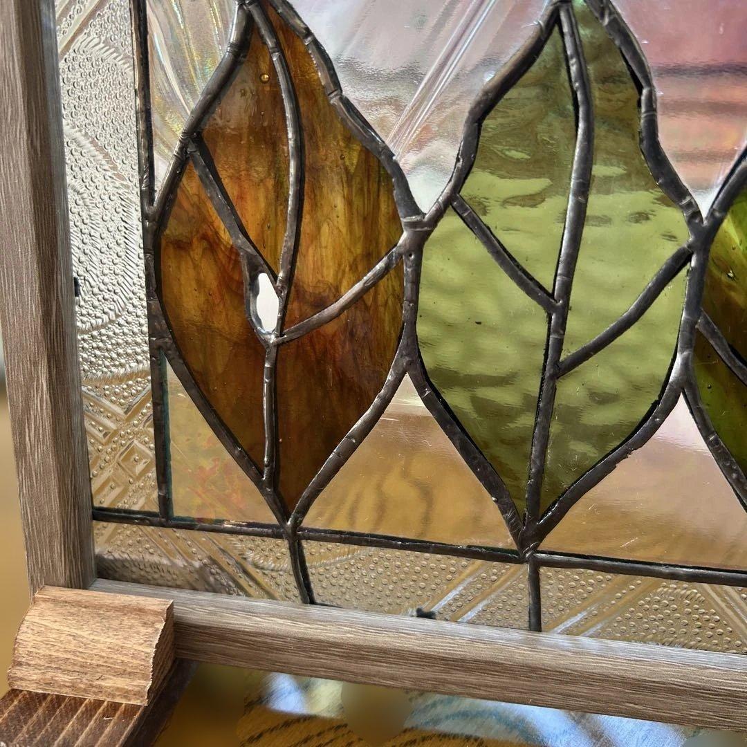 ステンドグラスパネル　葉っぱ達9