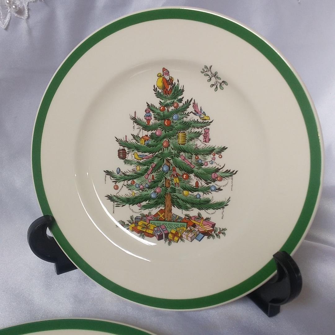 スポード　20cmプレート（2枚） クリスマスツリー