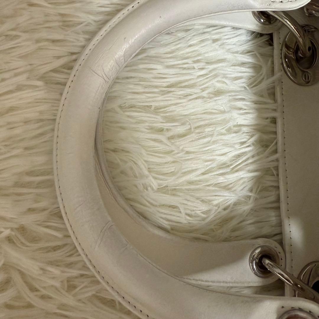 Dior レディディオール カナージュ ハンドバッグ ホワイト 白