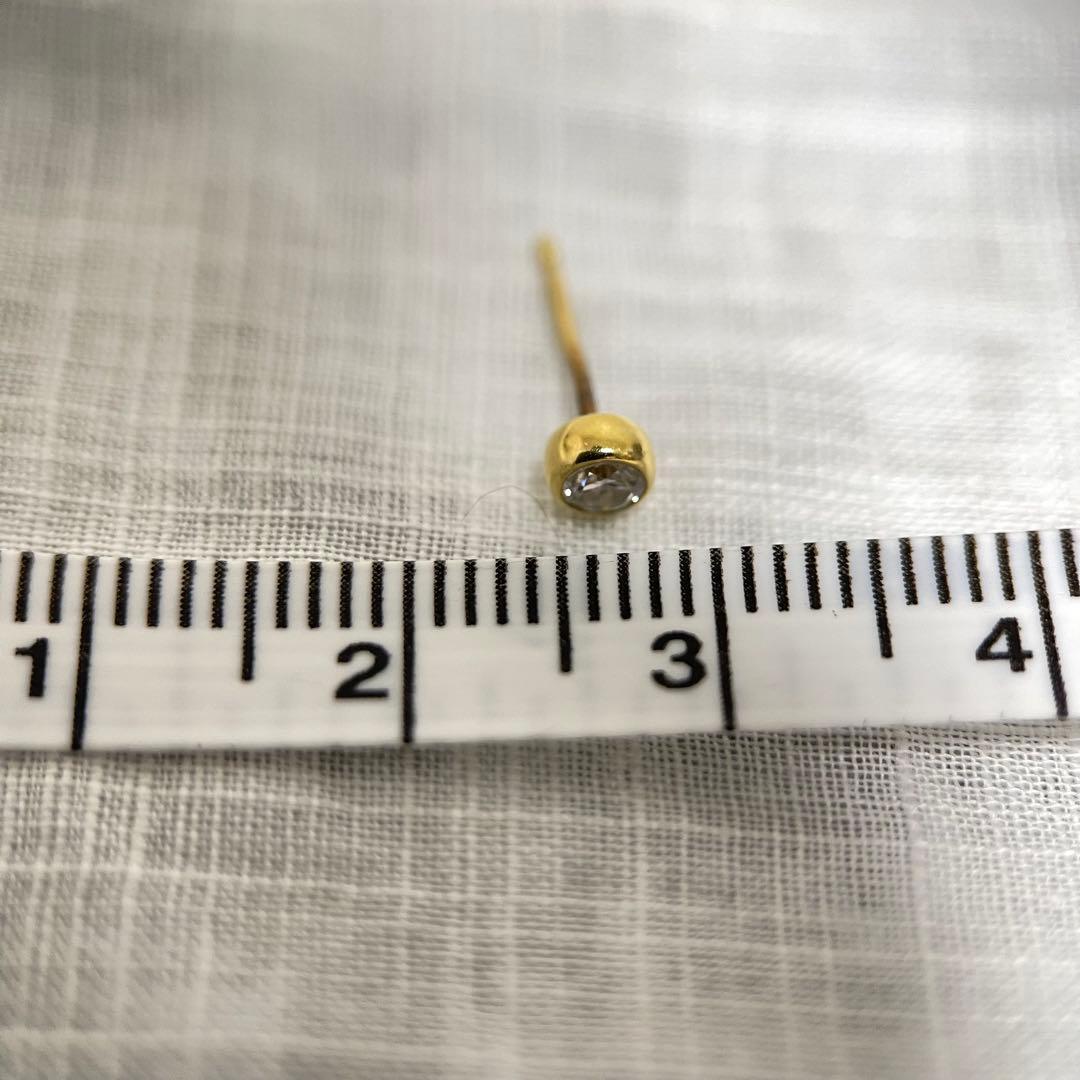 ゴールド ダイヤモンド スタッドピアス 片耳用