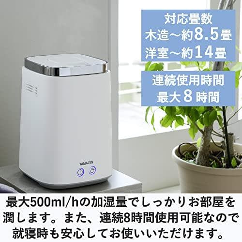 [山善] 加湿器 加熱式 スチーム式 上から給水 (最大加湿 500ml) rm