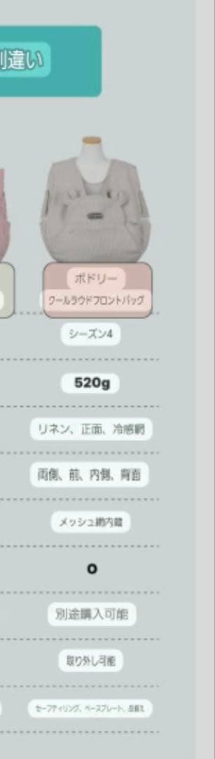 ritogato 抱っこ紐バック フロント リュック ベージュ ver4