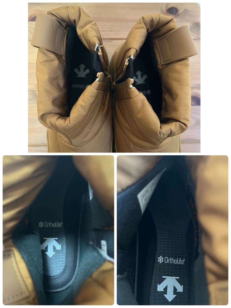 【美品】デサント D.TRACE TWB23.1 スノーブーツキャメル　ジップ