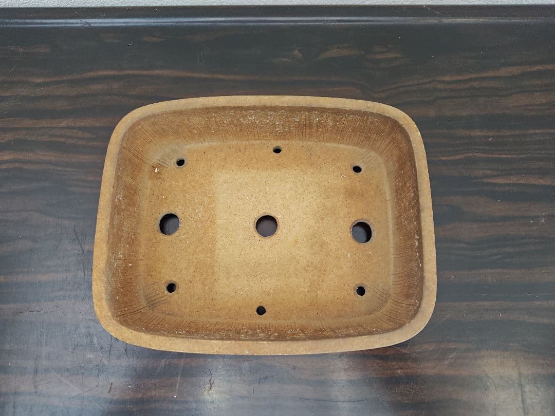 茶色 陶器 盆栽鉢 四角形　陶昇