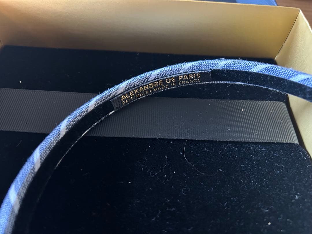 アレクサンドルドゥパリ 夏らしいリネンのストライプ カチューシャ 美品