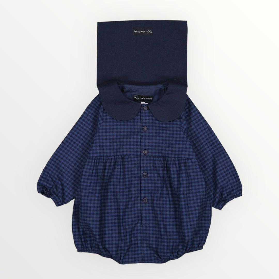 maison marelle メゾンマレル　ロンパース 24m 襟付き　ネイビー