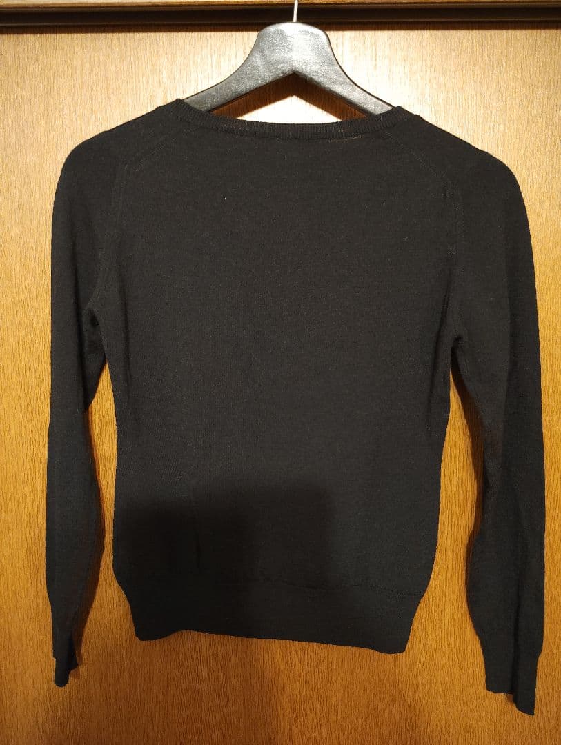 英国製 ジョンスメドレー長袖ウール ニットポロ ブラック