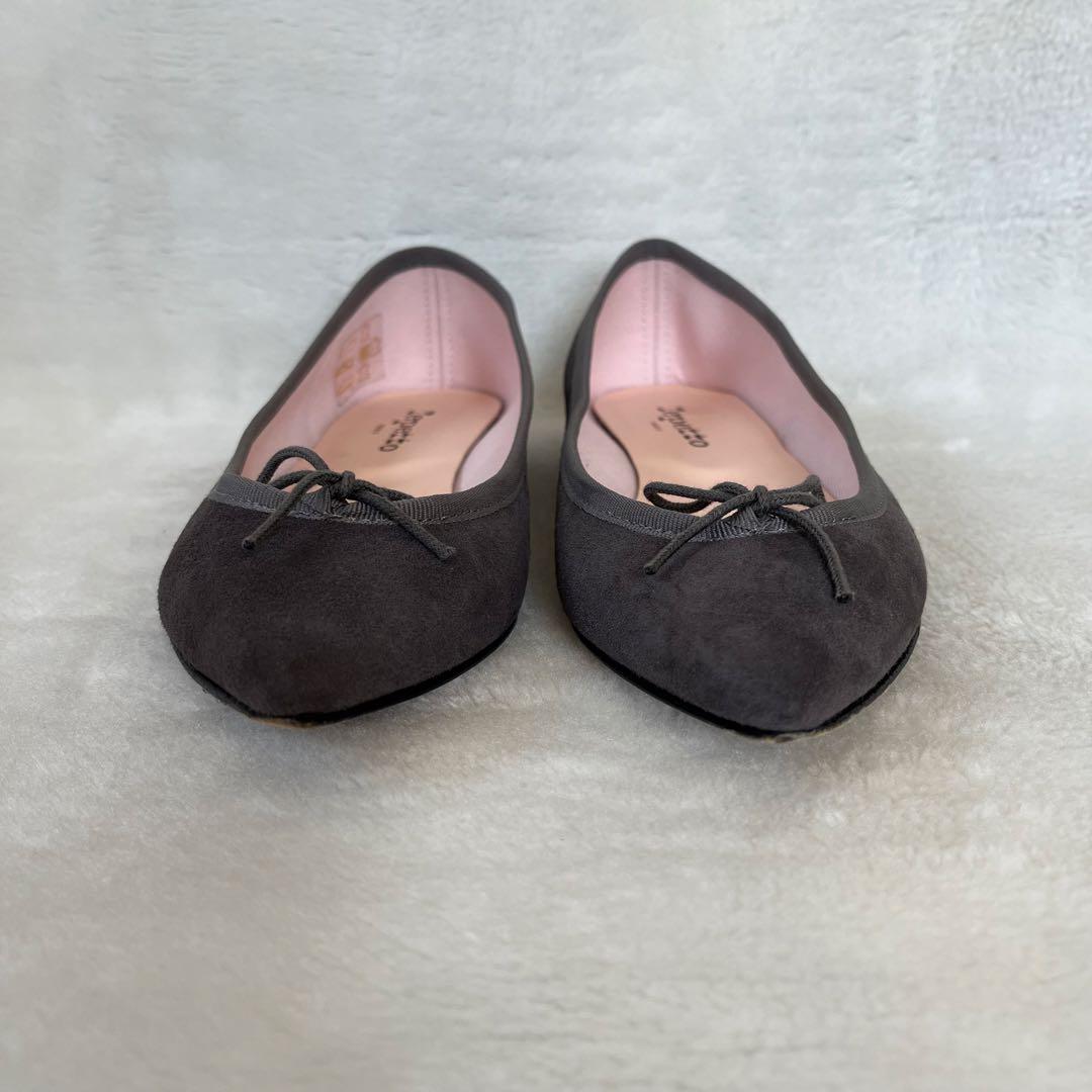 美品 箱付き☆レペット 38.5 グレー ブリジット ポインテッドトゥ バレエ