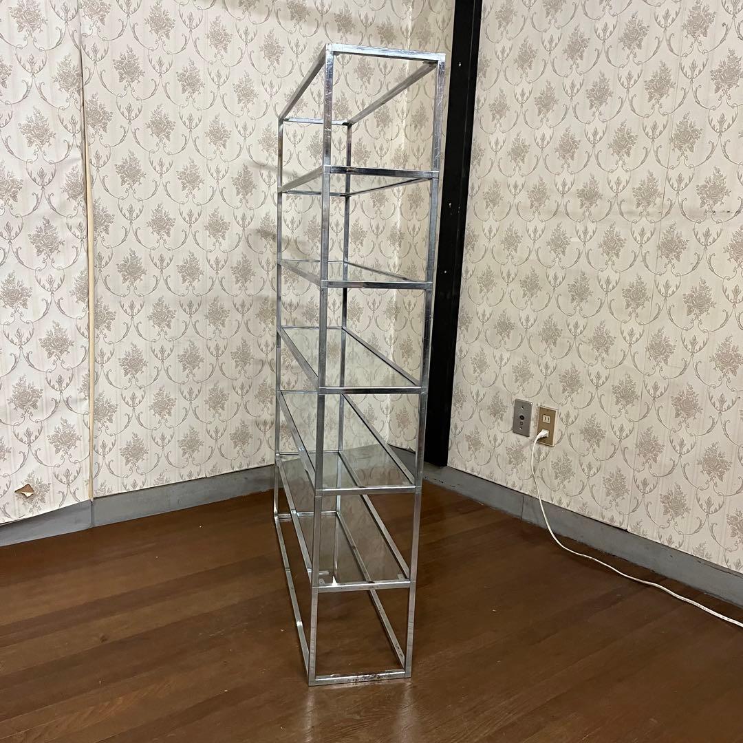 【インダストリアル】アイアンフレーム 5段 ガラスラック 飾り棚 シェルフ