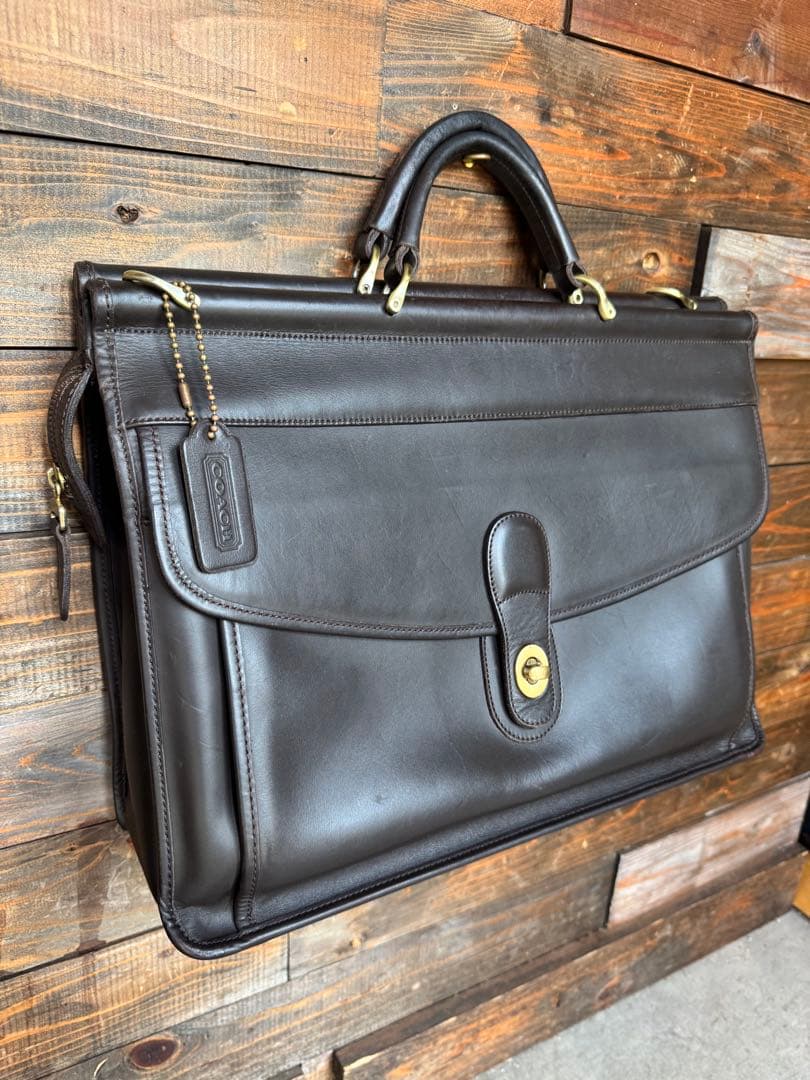 【美品　ストラップ付き】OLD COACH BUSINESS BAG
