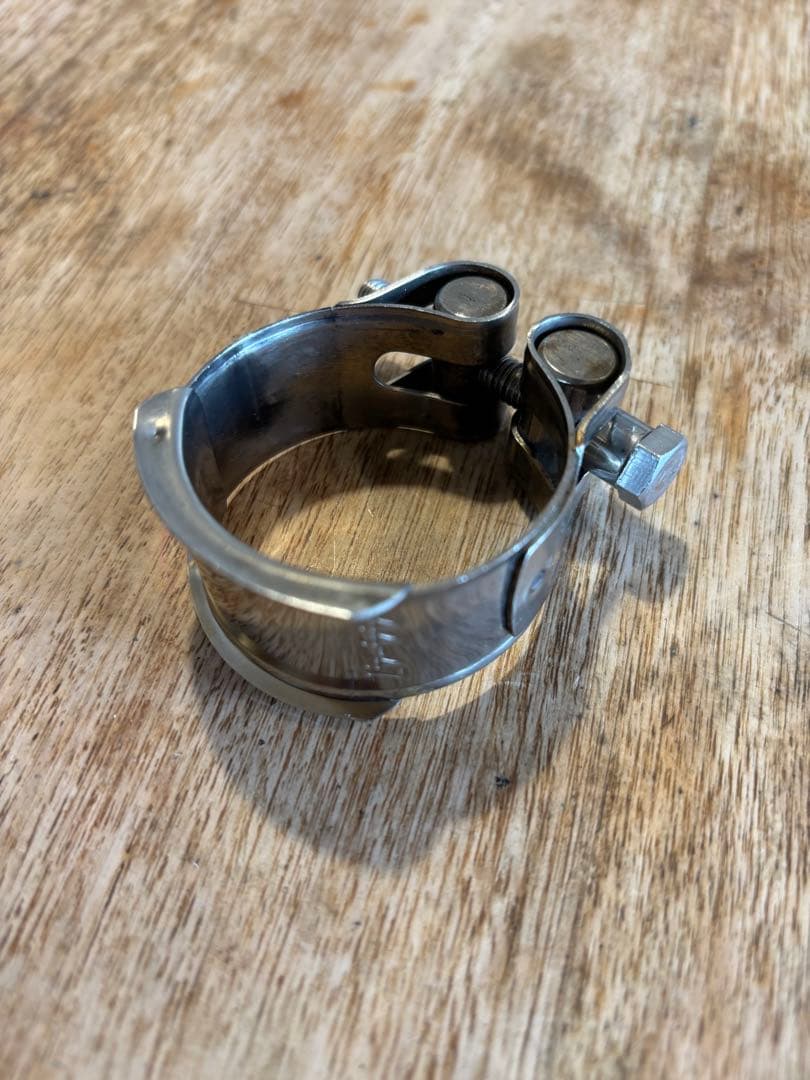 SR400 GOODS製 テーパードコーン スリップオンマフラー クランプ付