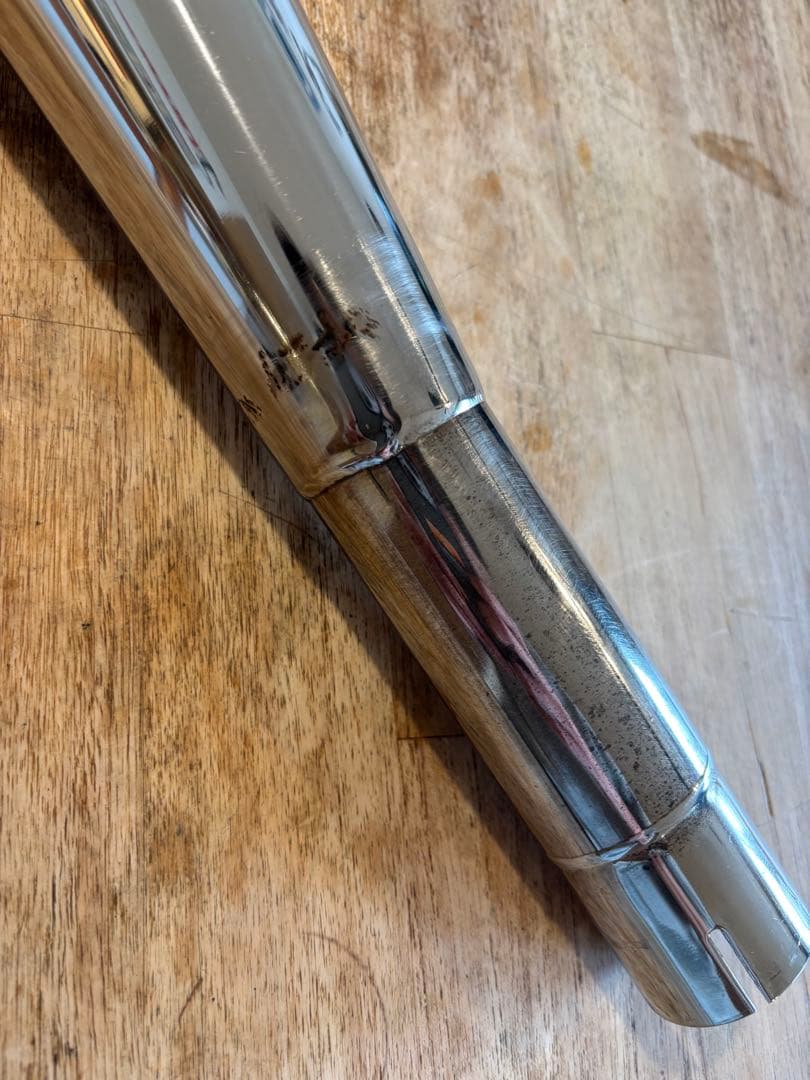 SR400 GOODS製 テーパードコーン スリップオンマフラー クランプ付