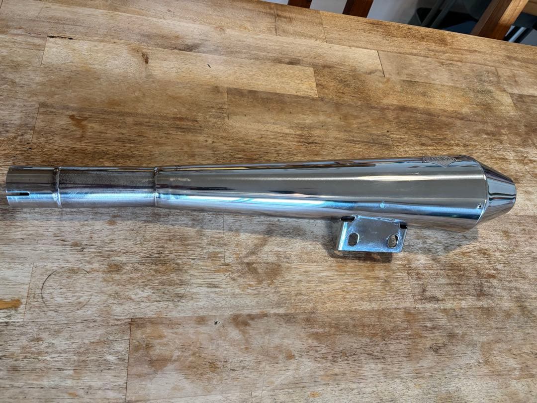 SR400 GOODS製 テーパードコーン スリップオンマフラー クランプ付